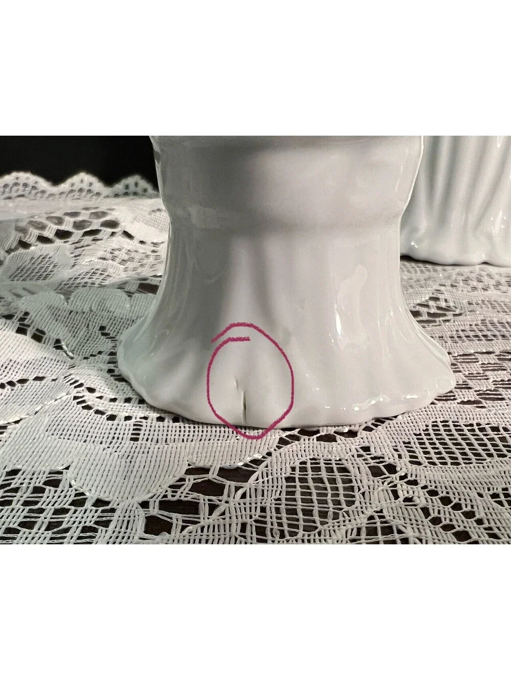 Vintage White Pier One Dessert Ice Cream Bowls Footed Pedestal White Rare (4)